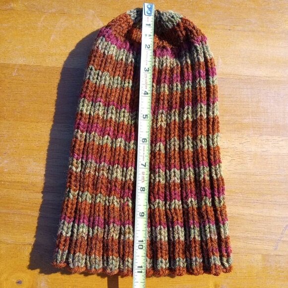 Mens Hipster Wide Cuff Beanie Hat Hand Knit Rib Acrylic Sailor Womens Autumn - Picture 10 of 11